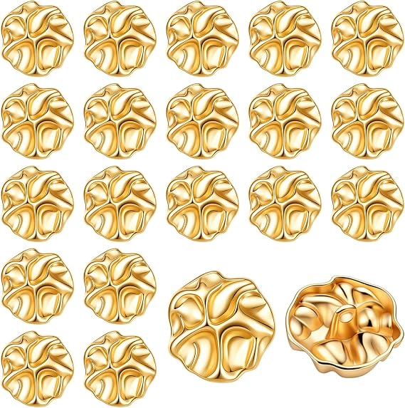 20 Pcs Gold Buttons for Blazer Irregular Brass Metal Buttons