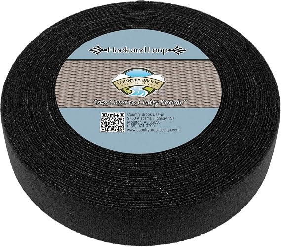 Country Brook Design - Black Double Sided Hook and Loop (2 inch, 5 Yards)