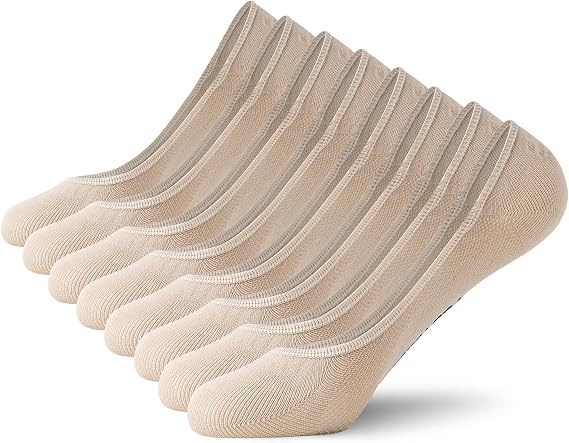 Women's No Show Liner Socks 8 Pack Low Cut Non Slip Footies Invisible Socks for Flat Boat