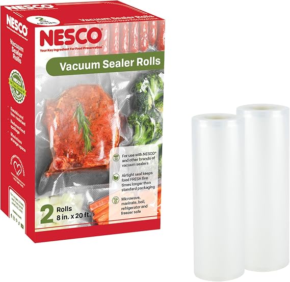 NESCO VS-03R Vacuum Sealer Bags for Home Food Storage, LiquidFriendly Bags Safe for Microwave and SousVide Cooking