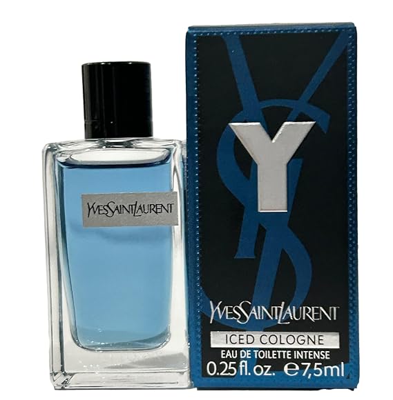 Yves Saint Laurent YSL Y ICED COLOGNE Men Perfume Parfum MINI EDP splash on SMALL TRAVEL SIZE 7.5 ml / 0.25 Fl oz - 2743
