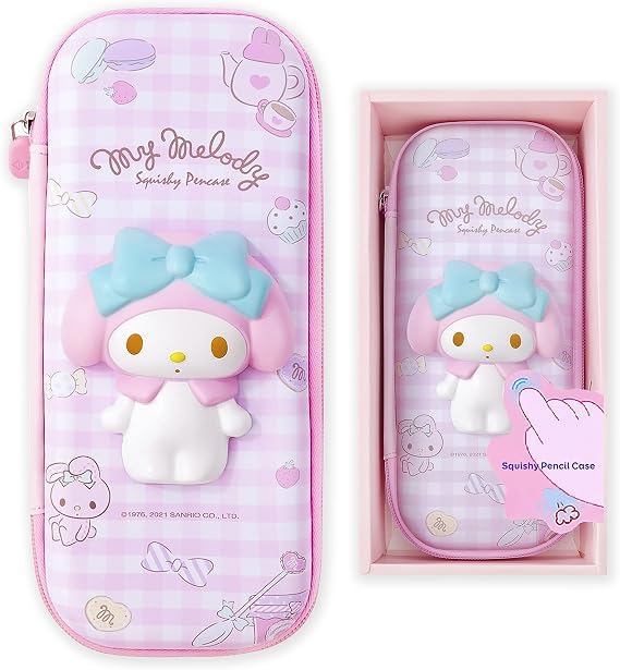 Kawaii Pencil Case, Squishy Cute Anime Cosmetic Bag Pouch (Pink)