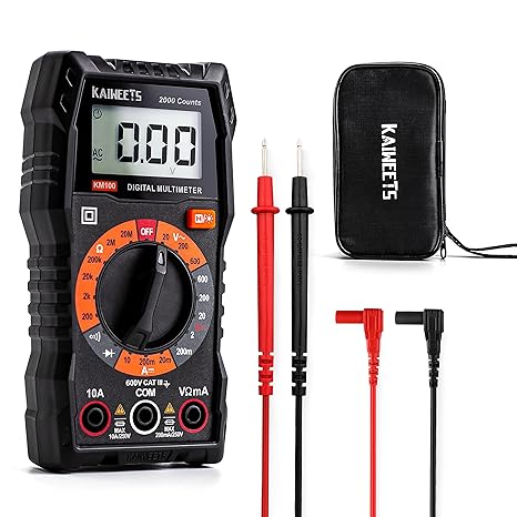 KAIWEETS Digital Multimeter Voltmeter with Case for Car Batterry Test DIY