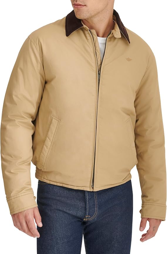 DOCKERS Men's Cotton Twill Bomber Jacket With Padded Lining