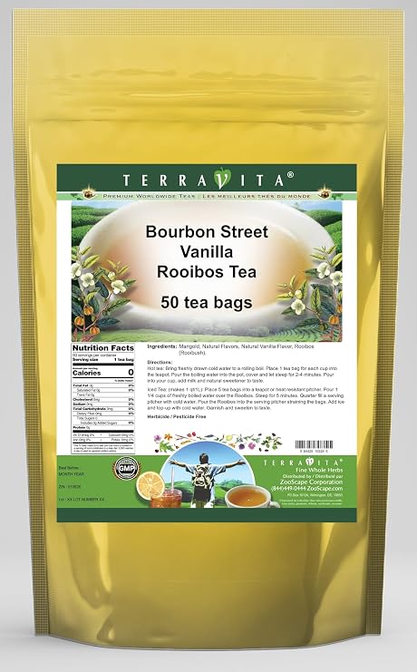 Bourbon Street Vanilla Rooibos Tea (50 tea bags, ZIN: 510526)