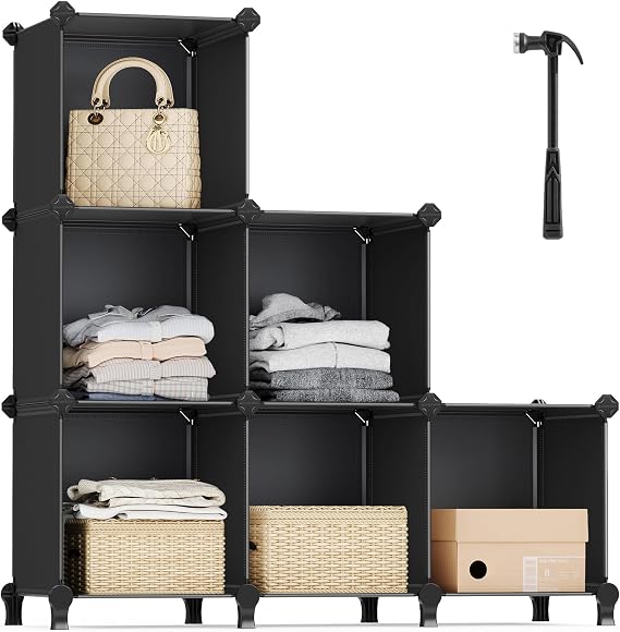 SONGMICS 6 Cube Storage Organizer, DIY Closet Shelf