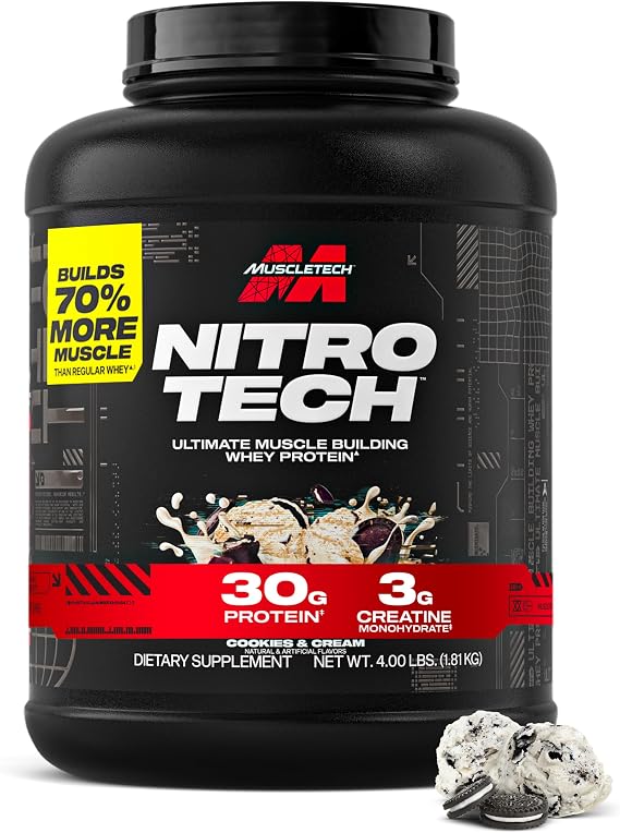 MuscleTech Whey Protein Powder (Cookies & Cream, 4LB) - 30g Protein