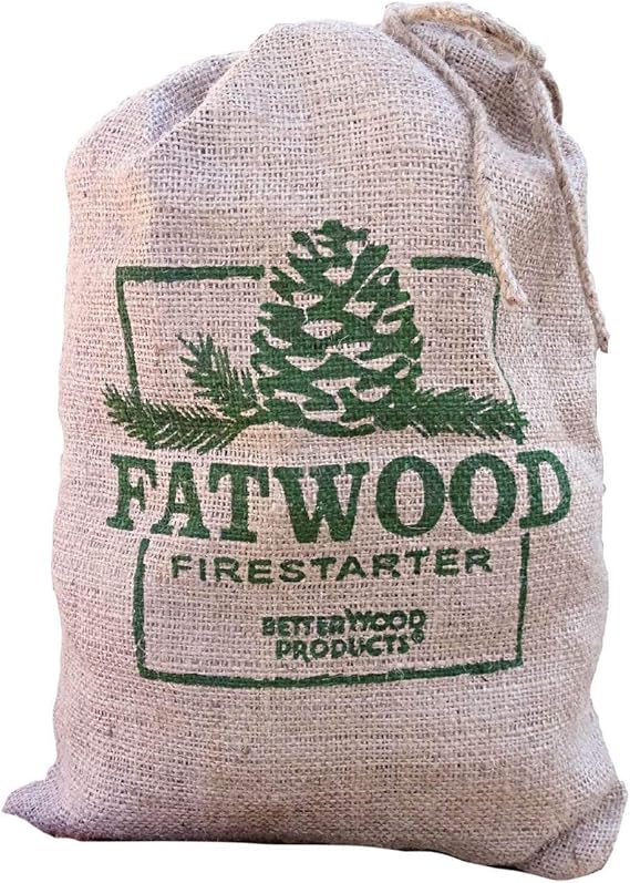 Better Wood Products Fatwood Firestarter Burlap Bag, 10-Pounds