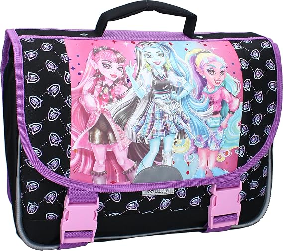 Vadobag MONSTER HIGH Feeling Fierce - Backpack School Bag for Children | School | Kindergarten - Colour Black and Violet - Dimensions 33 x 38 x 12 cm