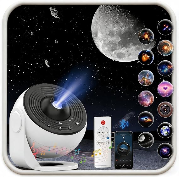 Galaxy Projector Pro for Bedroom, 13 in 1 Planetarium Star Projector with Bluetooth Music & White Noise,Remote Control,Ceiling Night Light with Timer,LED Space Galaxy Lam for Kids Adults Room