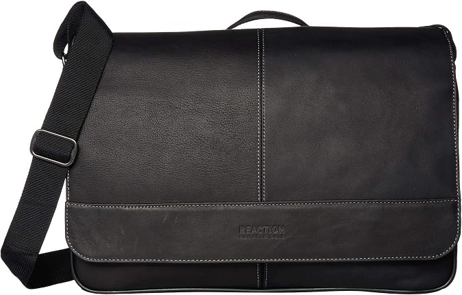 Kenneth Cole REACTION Out Of The Bag Manhattan Colombian Leather RFID 15.6" Laptop Briefcase