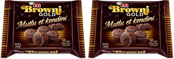 Eti Browni Gold Mini Çikolatalı Kek 180 g x 12 Adet (2 paketi)