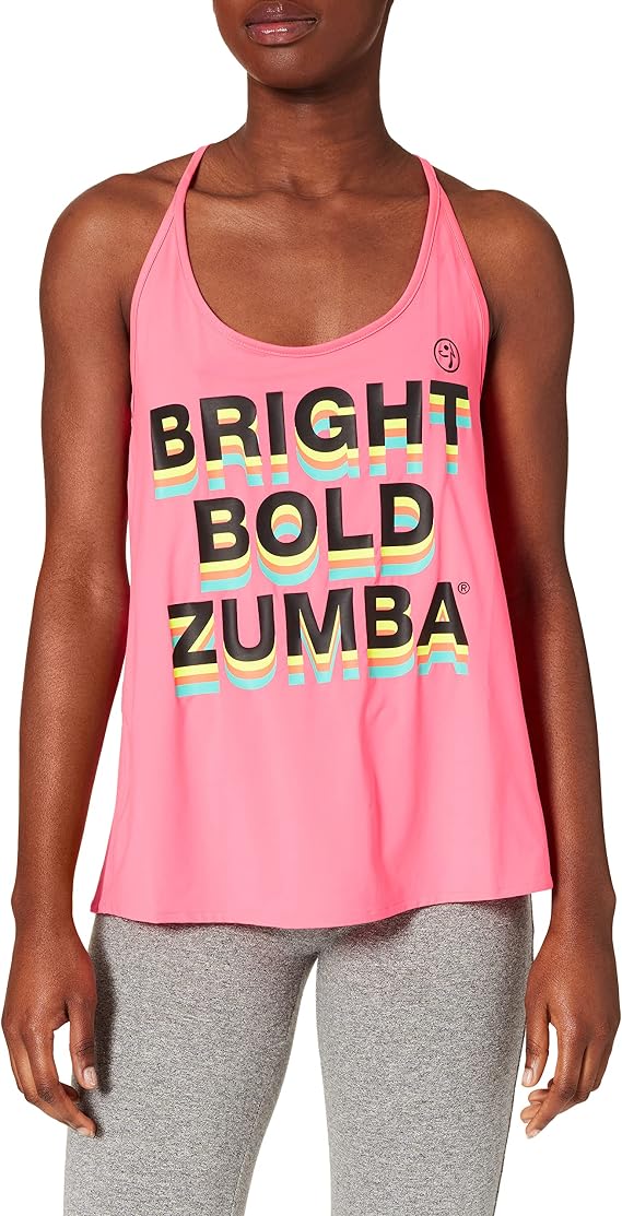 ZUMBA Dance Fitness Open Back Workout Tank Tops for Women