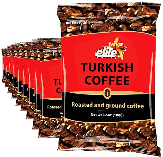 Elite Turkish Ground Roasted Coffee Bag, 3.5000-ounces (Pack of 10)