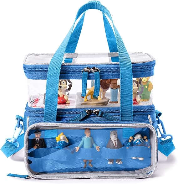 SFYBYHEART Double-Layer Carrying Case with Magnetic Bottom for Tonie Figures and Toniesbox 2 & 1 Starter Set, Travel Bag Organizer Storage for Tonies Characters, Toni Carry bag es