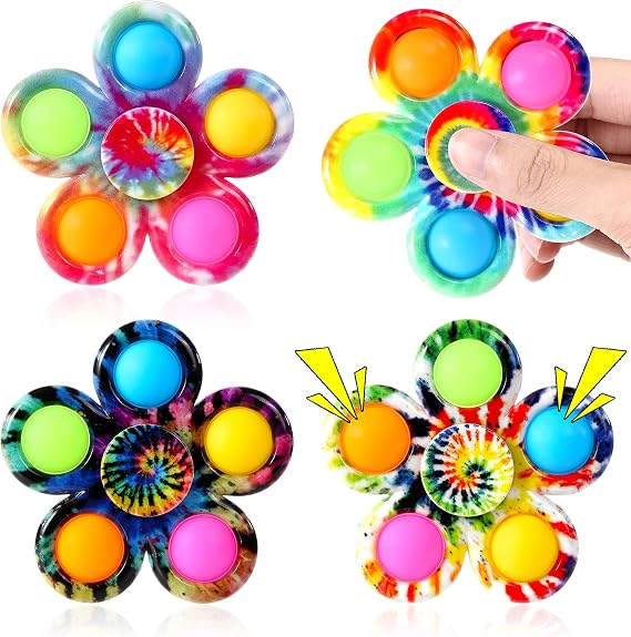 Fidget Spinners Toys 4 Pack, Fidget Toys for Kids Adults, Bulk Pop Sensory Spinner Toys Stress Relief, Party Favors for Kids, Goodie Bag Stuffers Birthday Gift for Classroom Prizes