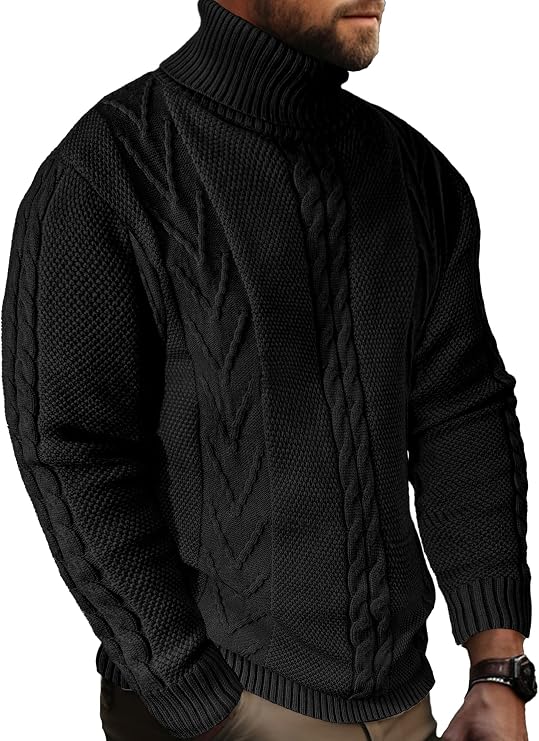 JEMLDL Men's Turtneck Pullover Sweaters Casual Pullover Sweater