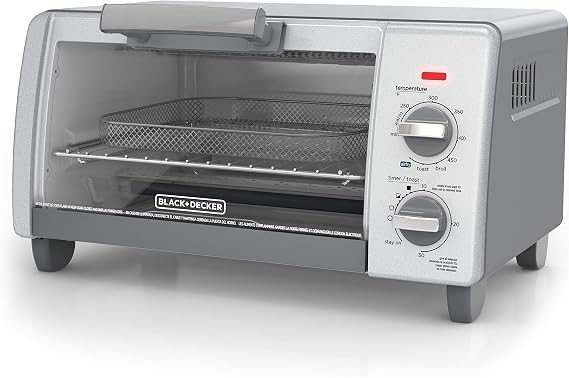 BLACK+DECKER Crisp 'N Bake 4-Slice Air Fry Toaster Oven | Compact air fry toaster oven fits 4 slices or 9-inch pizza with EvenToast technology.