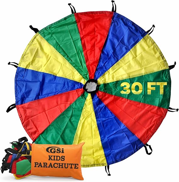 GSi Kids Rainbow Parachute 6 ft to 35 ft for School & Gym Class
