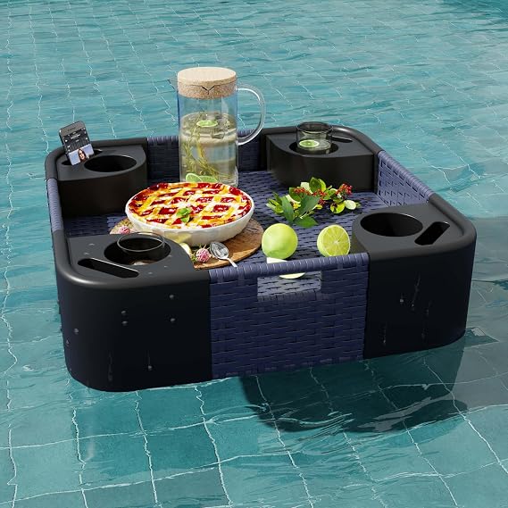 Wicker Floating Tray, 23.5x23.5 in Square Pool Tray