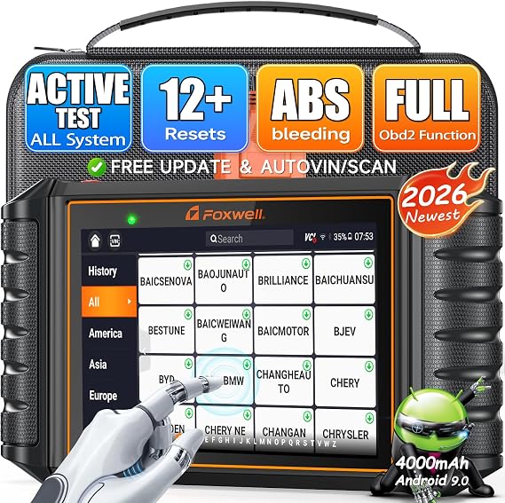 2026 FOXWELL NT726 OBD2 Scanner Diagnostic Tool, All System Bidirectional Scan Tool with TOP 12 Resets, Precise Car Diagnostic Scanner for All Vehicles, CAN-FD, FCA Autoauth, Lifetime Update, AutoVIN