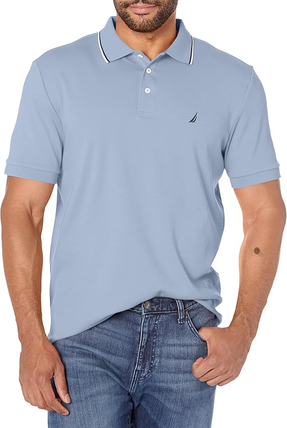 Nautica Men's Classic Fit Short Sleeve Solid Soft Cotton Polo Shirt Short Sleeves Polo Shirt