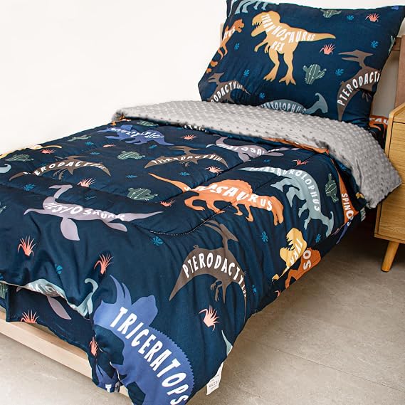4 Piece Toddler Bedding Set, Plush Minky Crib Bedding Set