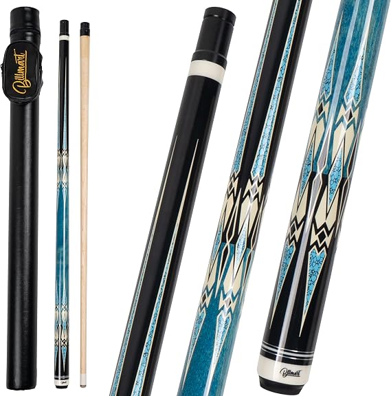 Pool Cue Stick, Billiard Cue Sticks with Hard Case, 2-Pieces 58" Pool Table Sticks, 13 mm Tip Pool Queue, 19-21 oz Pool Que