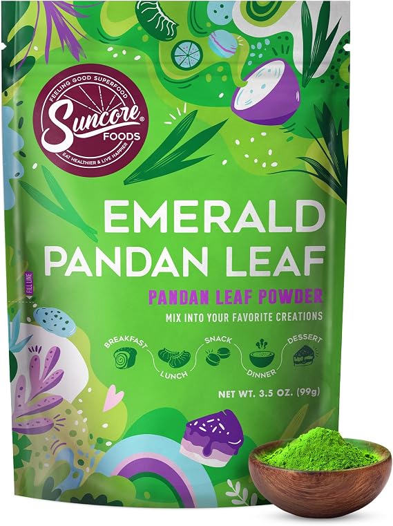 Suncore Foods Emerald Pandan Leaf Powder 3.5oz | Gluten Free | Vegan