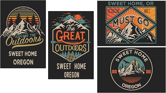 Sweet Home Oregon Souvenir 2x3 Inch Fridge Magnet The Great Outdoors Design 4-Pack