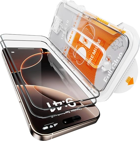 URUCHI iPhone 11 Pro Max/Xs Max İle Uyumlu PREMIUM [2'li Paket] Hizalama Aparatlı ve Takılırken Camın Altında Kesinlikle Toz Bırakmayan Darbelere Karşı Ekstra Güçlü Ekran Koruyucu Cam