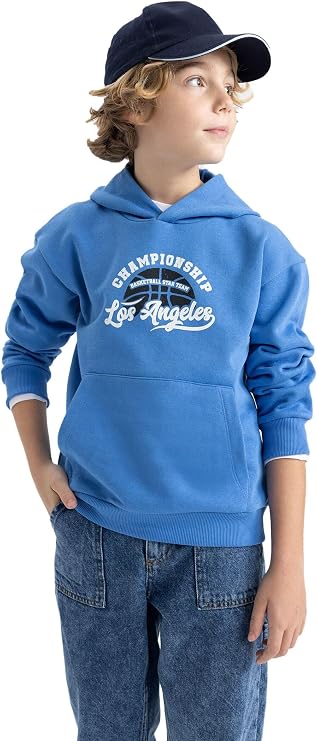 DeFacto Boys' Regular Fit Hooded Sweatshirt
