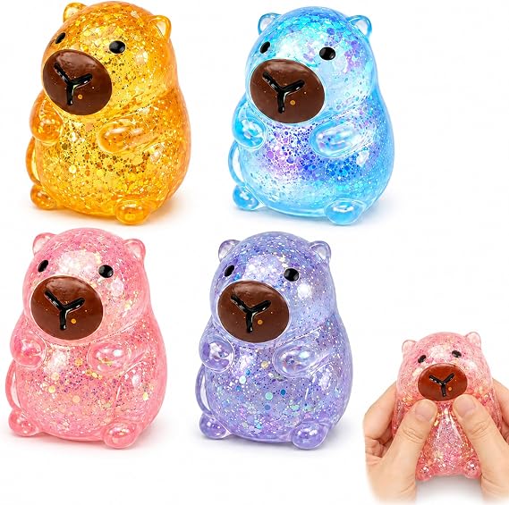 2 PCS Capybara Squishy, Capybara for Relax, Blue, Pink, Purple, Orange Random Colors, Portable Desk Decor for Focus and Relaxation