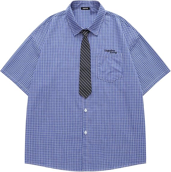 Vamtac Mens Button Down Shirts - Short Sleeve Shirt, Casual Y2k Summer Tops