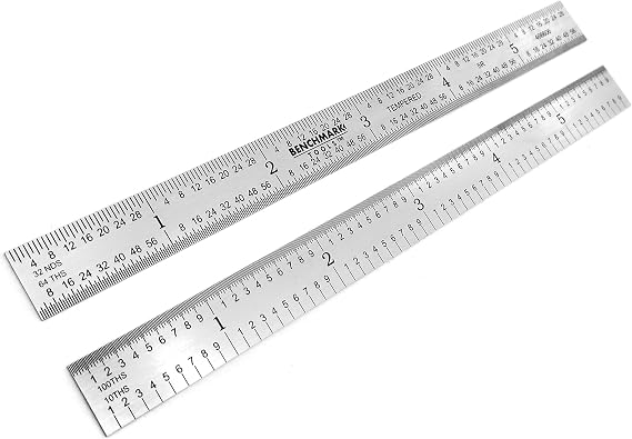 Benchmark Tools 466606 Flexible 6 Inch 5R Machinist Rule with 1/10, 1/100, 1/32 and 1/64 Markings Tempered Stainless Steel with Brushed Finish Conforms to EEC-1 Accuracy Standards (1)