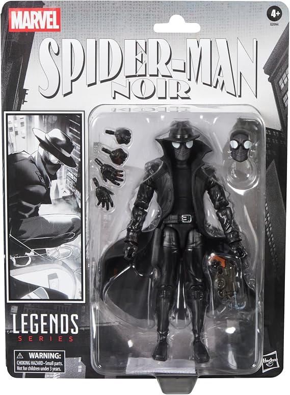 Marvel Legends Series Spider-Man Noir, Retro Cardback Spider-Man Comics Collectible 6-Inch Scale Action Figure
