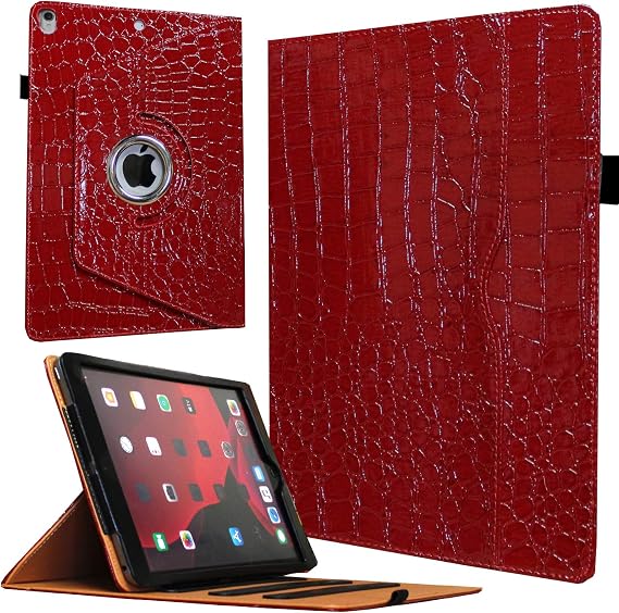 Case for 2019 iPad Air 3/2017 iPad Pro 10.5,360 Rotating Multi-Angle Viewing Stand Folio Smart Cover with Pocket Auto Wake Up/Sleep for Model A2152 A2153 A2123 A2154 A1701 A1709 (Crocodile)
