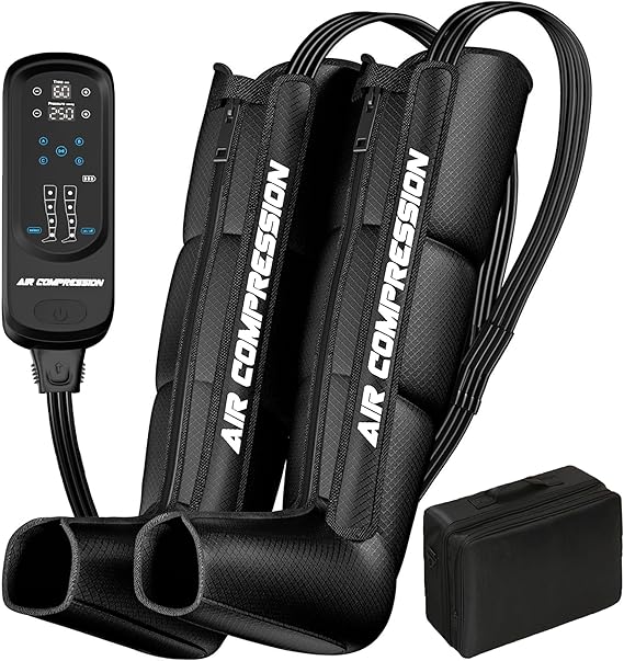 Air Compression Therapy System, Leg Massager for Pain and Circulation, Full Leg Recovery Boots Cordless Air Compression Boots, Fast Recovery Therapy for Athletes, M