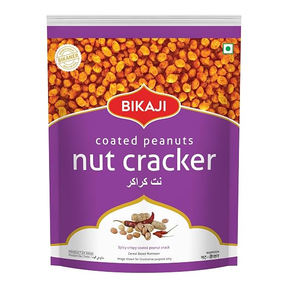 Bikaji Nut Cracker Peanuts 200g | Indian Coated Peanut Snack (35.27 Oz (1 Kg), Spicy Coated Peanuts (Nut Cracker))