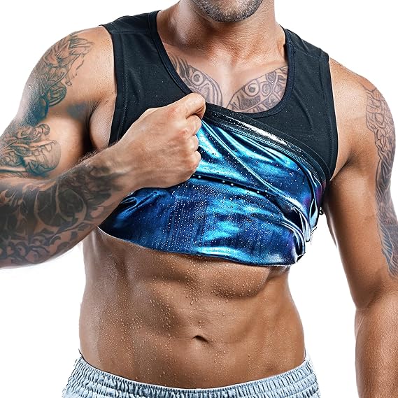 Mens Sweat Vest - Boost Weight Loss with Increased Sweating & Compression Technology Sauna Vest for Men (XS-7XL)