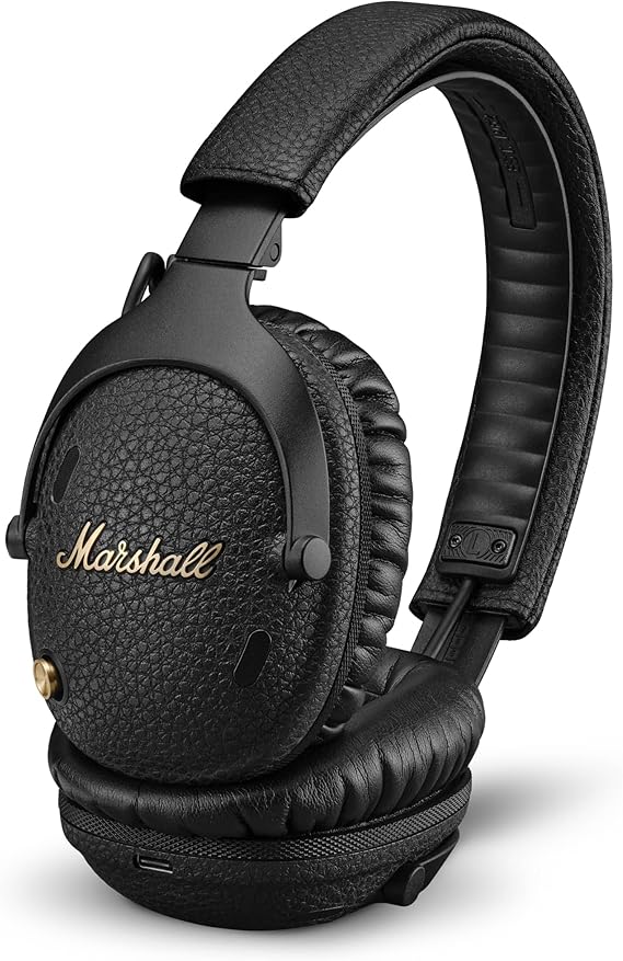 Marshall Monitor III ANC Active Noise Reduction Bluetooth Headset, 70 Hours Playtime - Black