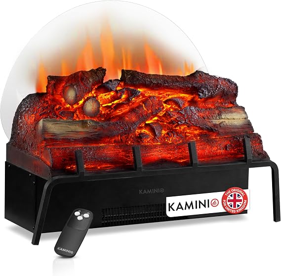 KAMINIO Electric Fireplace NOAH - Portabel basket electric Fire with Heater, 3D Flame Effect, Remote Control