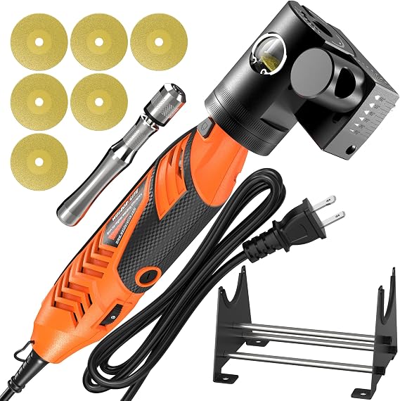 Tungsten Electrode Sharpener Grinder, 1060 Stepless Angle Adjustment, Fits 0.040 in 1/8 in Diameter TIG Electrodes (Black)