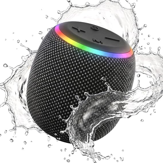 BassBloom Room 3 Portable Bluetooth Speaker, IPX6 Waterproof | 12W JIKE BASS Powerful Stereo Sound with RGB Lights, Bluetooth 5.4,TWS Pairing, Ideal for on Any Surface at Home