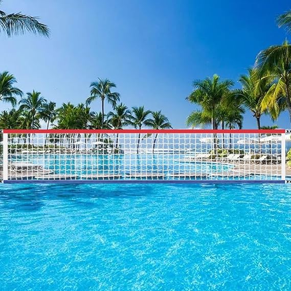 Pool Volleyball Net | 3x15ft Heavy Duty Pool Volleyball Net | Adjustable Pool Volleyball Net Replacement for Inground Pools for Garden, Beach, Water Games, Outdoor