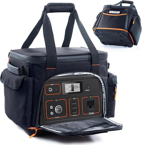 Travel Carrying Case Compatible with Jackery 500, Portable Power Plant Storage Case with Waterproof Bottom & Pockets, Pocket for Jackery Accessories, Storage Bag Only