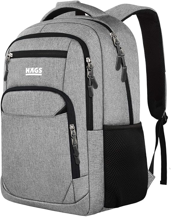 Haegs Laptop Backpack, Multi Pocket Business Travel Bag, Laptop Backpack, Waterproof, College Computer Bag, Multi-Partition Organizer Bag for Women and Men