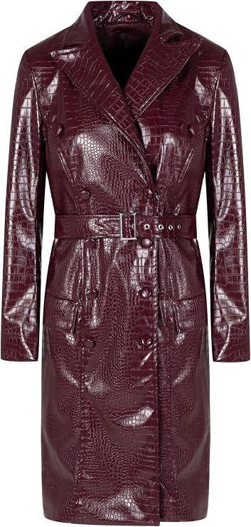 Womens Long Leather Jackets with Belt