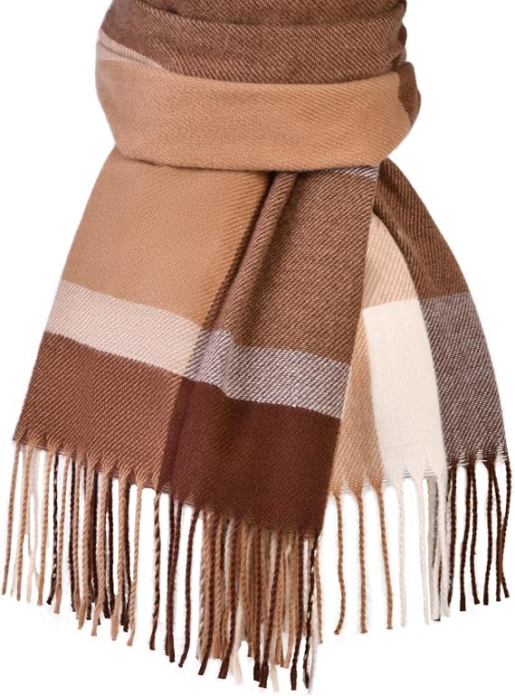 Winter Scarf for Women Plaid Long Oversized blanket Shawl Wraps Gift | Warm Cashmere-Like Softness,Fashion Large Ladies Chunky Fall Pashmina Scarves,Checked Womens Blanket Scarf,Gifts