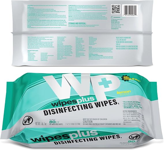 WIPESPLUS Countertop Wipes Table Wipes, Wet Wipes, 960 Count, (12 Packs of 80)